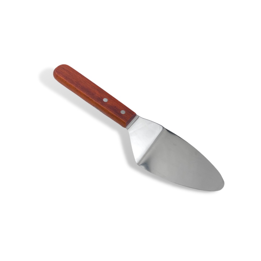 Лопатка для пиццы 28 см. изогнутая раб.часть 15*7,5 см. нерж., с дерев. ручкой /1/120/