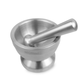 Ступка d=11,8 см. h=11 см. с пестиком 14 см., нерж. упрочнен.  /1/24/