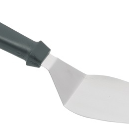 Лопатка 30 см. изогнутая раб.часть 13*7,5 см.нерж. с пластик. ручкой, черная /1/96/