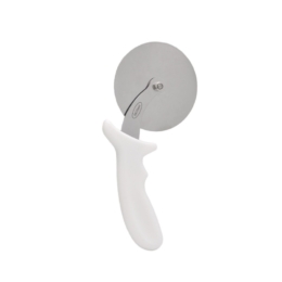 Нож для пиццы d10 см. нерж. с белой пластик. ручкой /1/12/120/