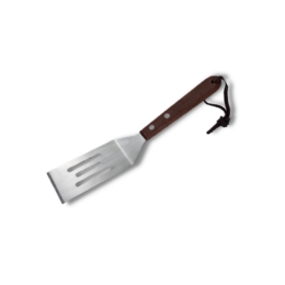 Лопатка 20,5 см. изогнутая раб.часть 8*4 см. нерж. перфорир. с дерев. ручкой /1/6/