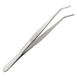 Щипцы кухонные пинцет 200мм металлические прямые изогнутый кончик по 100 шт/уп