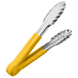 Щипцы кухонные универсальные 240мм металлические желтая ручка по 120 шт/уп