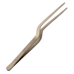 Щипцы пинцет 200мм изогнутые металлические золотые /1/ 288/