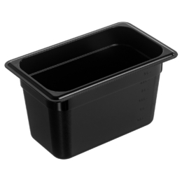 Гастроёмкость 1/4-150 265×162мм h150мм 3.6л чёрная прямоугольная без крышки из поликарбоната по 1 шт/уп