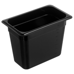Гастроёмкость 1/4-200 265×162мм h200мм 4.9л чёрная прямоугольная без крышки из поликарбоната по 1 шт/уп