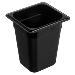 Гастроёмкость 1/6-200 176×162мм h200мм 2.6л  чёрная прямоугольная без крышки из поликарбоната по 1 шт/уп