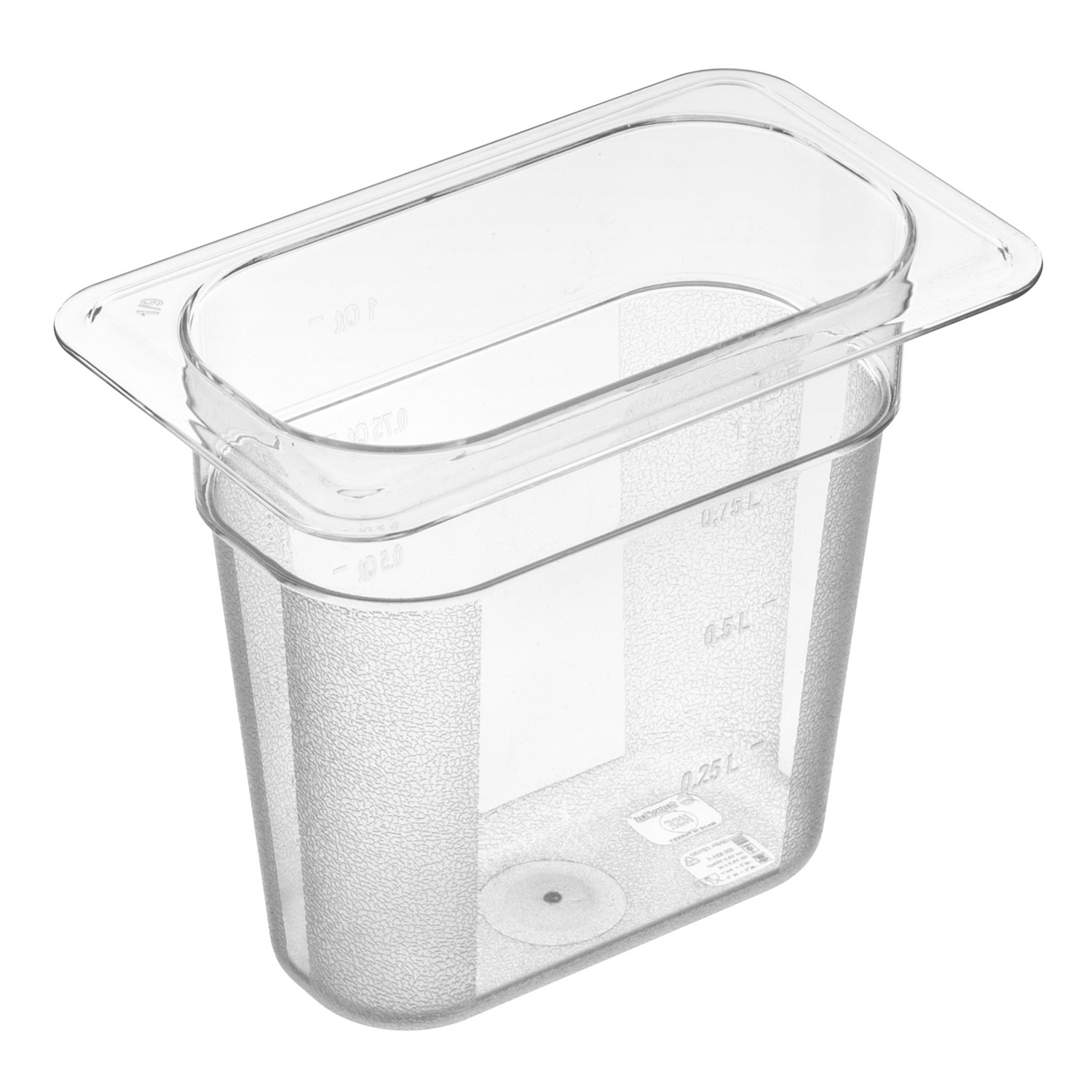 Гастроёмкость 1/9-150 176x108мм h150мм 1л прозрачная прямоугольная без крышки из поликарбоната по 1 шт/уп