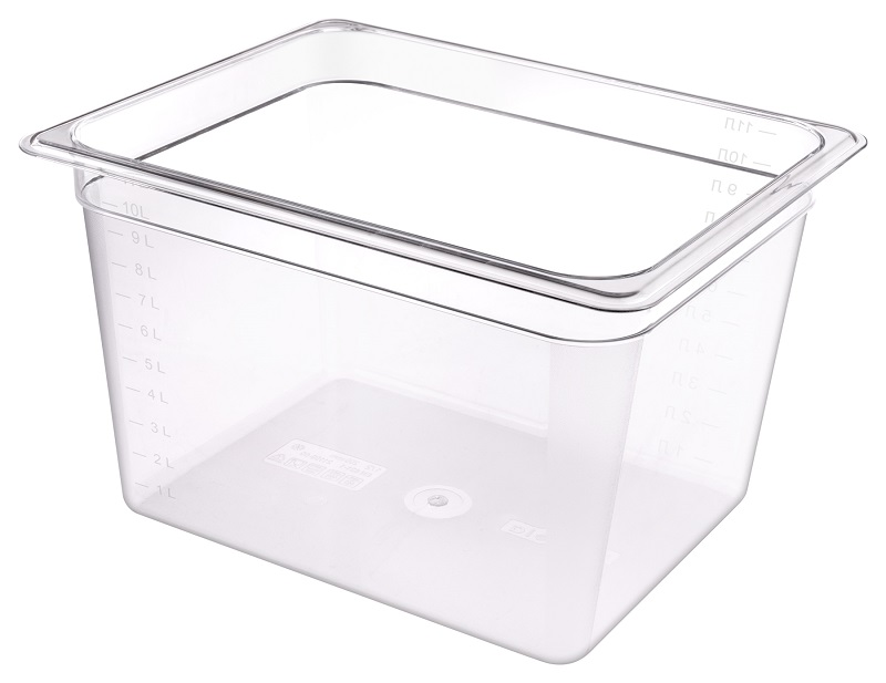 Гастроёмкость 1/2-200 325x265мм h200мм 11.7л прозрачная прямоугольная без крышки из поликарбоната по 6 шт/уп