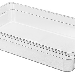 Гастроёмкость 1/1-100 530×325мм h100мм 13.3л прозрачная прямоугольная без крышки из поликарбоната по 5 шт/уп