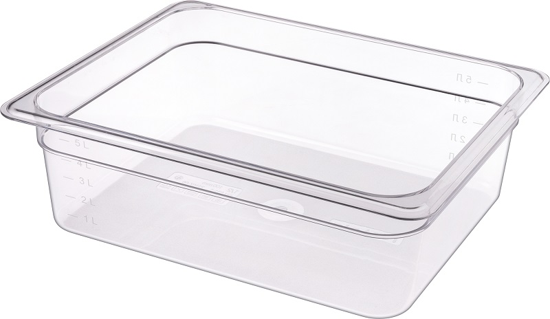 Гастроёмкость 1/2-100 325x265мм h100мм 6л прозрачная прямоугольная без крышки из поликарбоната по 12 шт/уп