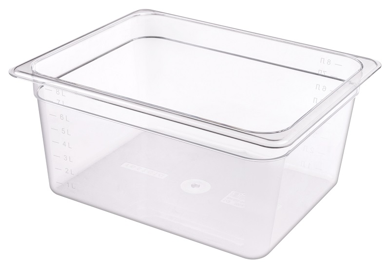 Гастроёмкость 1/2-150 325x265мм h150мм 8.9л прозрачная прямоугольная без крышки из поликарбоната по 8 шт/уп