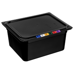 Гастроемкость 1/2-150 мм. 325*265 мм. 8,9 л. п/п черная с крышкой по 8 шт/уп