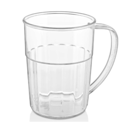 Кружка пивная 500мл d100мм h140мм прозрачная круглая с ручкой из поликарбоната по 50 шт/уп