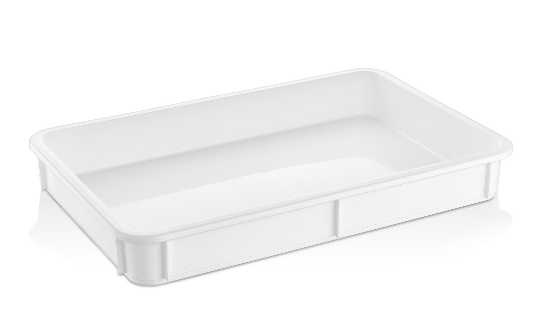 Контейнер для теста 600*400* 75 мм. (-40/+70℃) прямой, сплошной, мороз-кий, белый п/п по 12 шт/уп