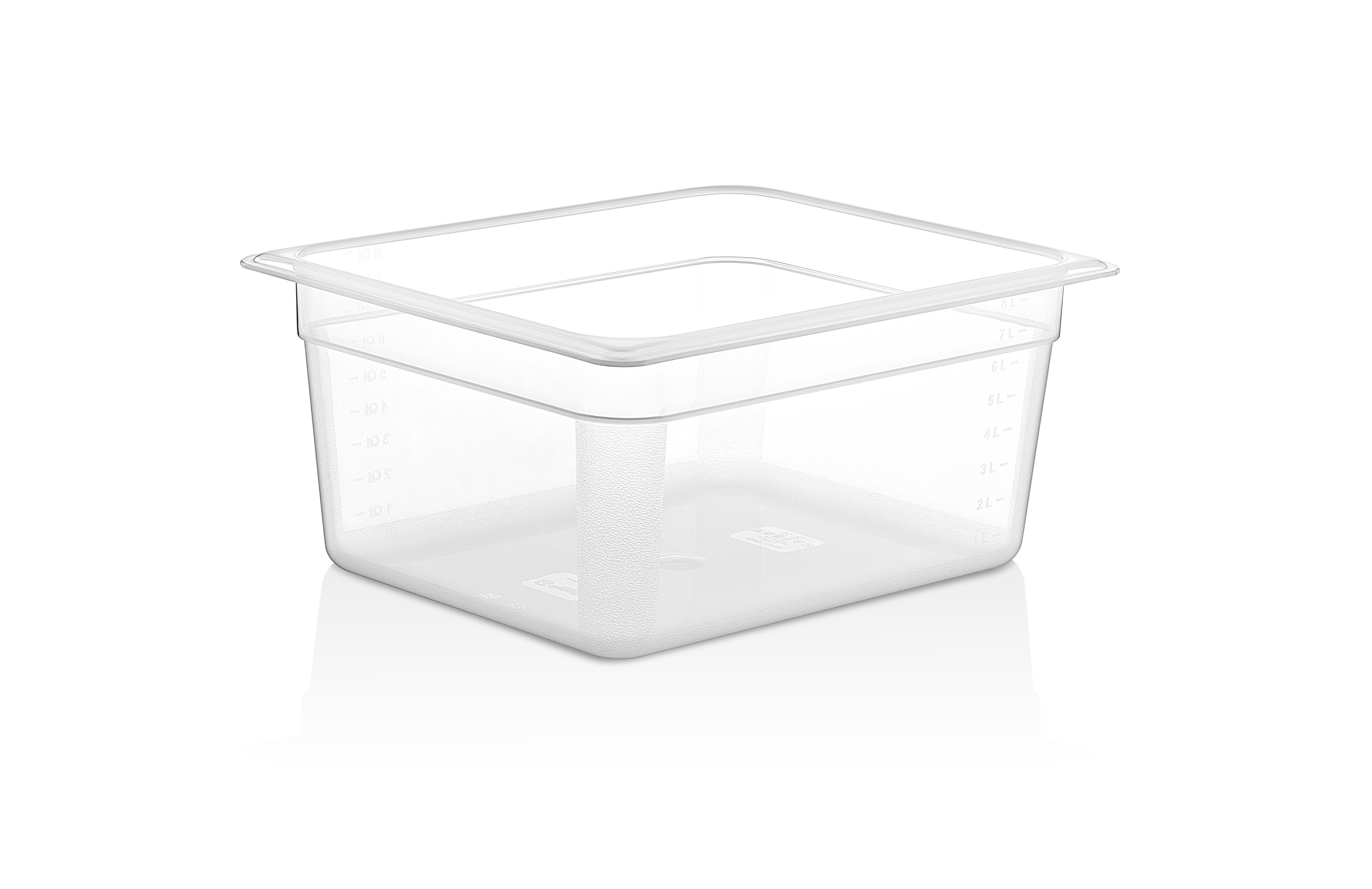 Гастроемкость 1/2-150 325x265мм 8.7л прозрачная прямоугольная без крышки из поликарбоната по 1 шт/уп