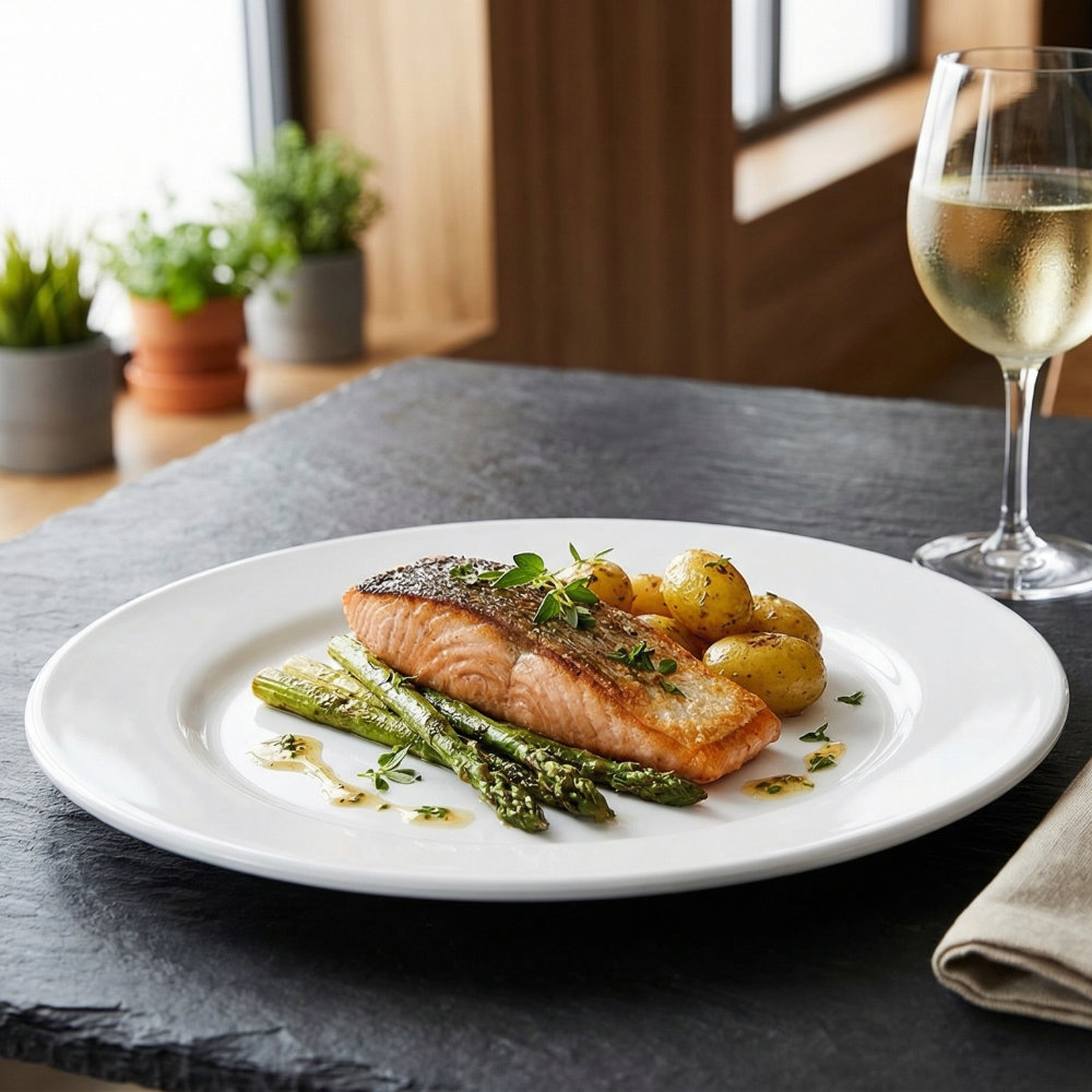 Тарелка для еды круглая d210мм h20мм белая из поликарбоната по 100 шт/уп