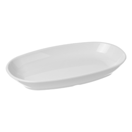 Блюдо для еды овальное 240×138мм белое из поликарбоната по 72 шт/уп