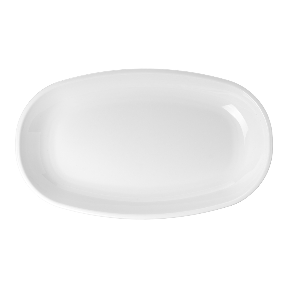 Блюдо для еды овальное 340x200мм белое из поликарбоната по 24 шт/уп — изображение 3