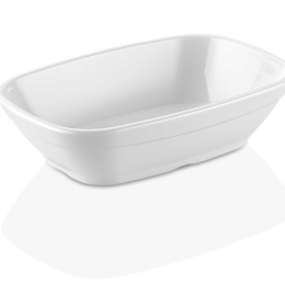 Салатник прямоугольный 650мл 200×140мм h45мм белый из поликарбоната по 100 шт/уп