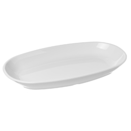 Блюдо овальное 340×200мм белое из поликарбоната по 24 шт/уп