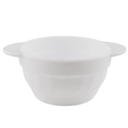 Тарелка суповая круглая «Trianon» 500/750мл d135мм h78мм белая с двумя ручками из опалового стекла по 12 шт/уп