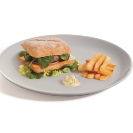 Тарелка для еды круглая «Evolution» d250мм h17мм белая без полей гранитная из опалового стекла по 6 шт/уп