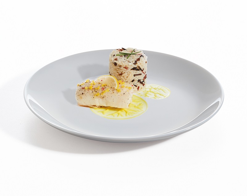 Тарелка для еды круглая «Evolution» d190мм h18мм гранитная без полей из опалового стекла по 6 шт/уп