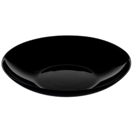 Тарелка для еды круглая «Evolution» 1200мл d260мм h46мм чёрная глубокая из опалового стекла по 6 шт/уп