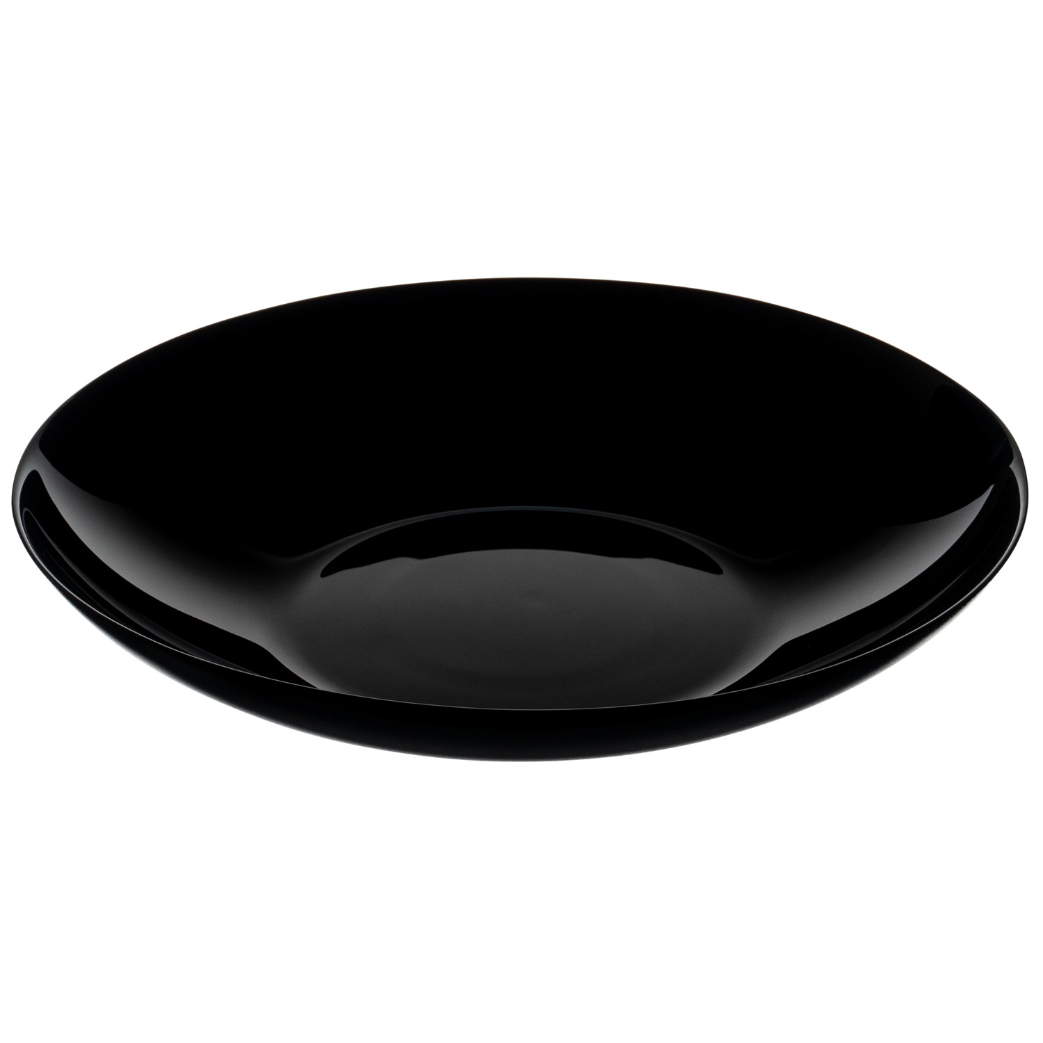 Тарелка для еды круглая «Evolution» 1200мл d260мм h46мм чёрная глубокая из опалового стекла по 6 шт/уп