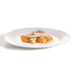 Блюдо для еды овальное «Trianon» 290×220мм h20мм белое из опалового стекла по 4 шт/уп