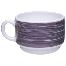 Чашка кофейная/чайная «Brush» 190мл d76мм h57мм сиреневый край из опалового стекла по 12 шт/уп