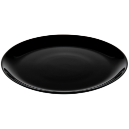 Тарелка для еды круглая «Evolution» d250мм h17мм чёрная без полей чёрная из опалового стекла по 6 шт/уп