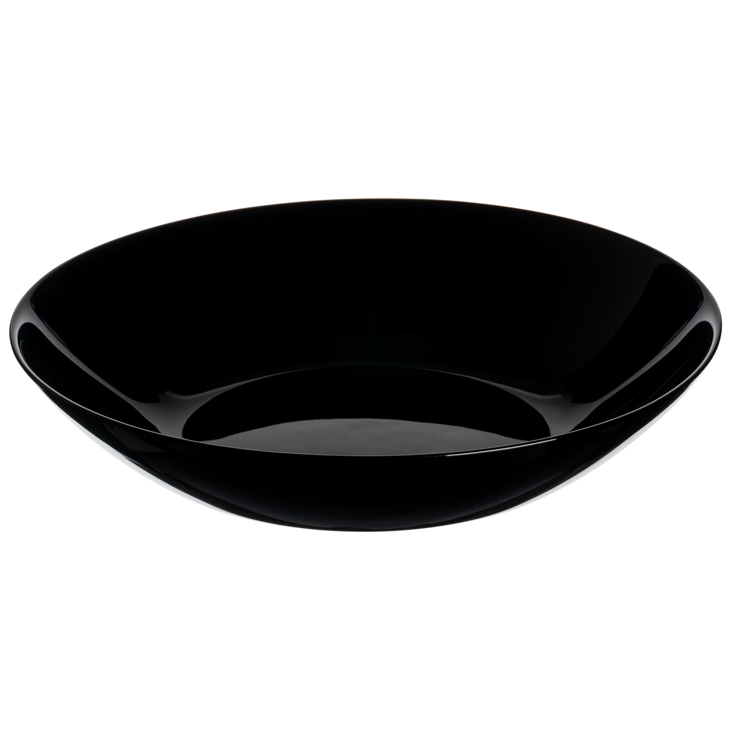 Тарелка для еды круглая «Evolution» 780мл d200мм h42мм чёрная глубокая из опалового стекла по 6 шт/уп