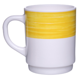 Кружка «Brush» 250мл d70мм h88мм желтый край /1/6/36/