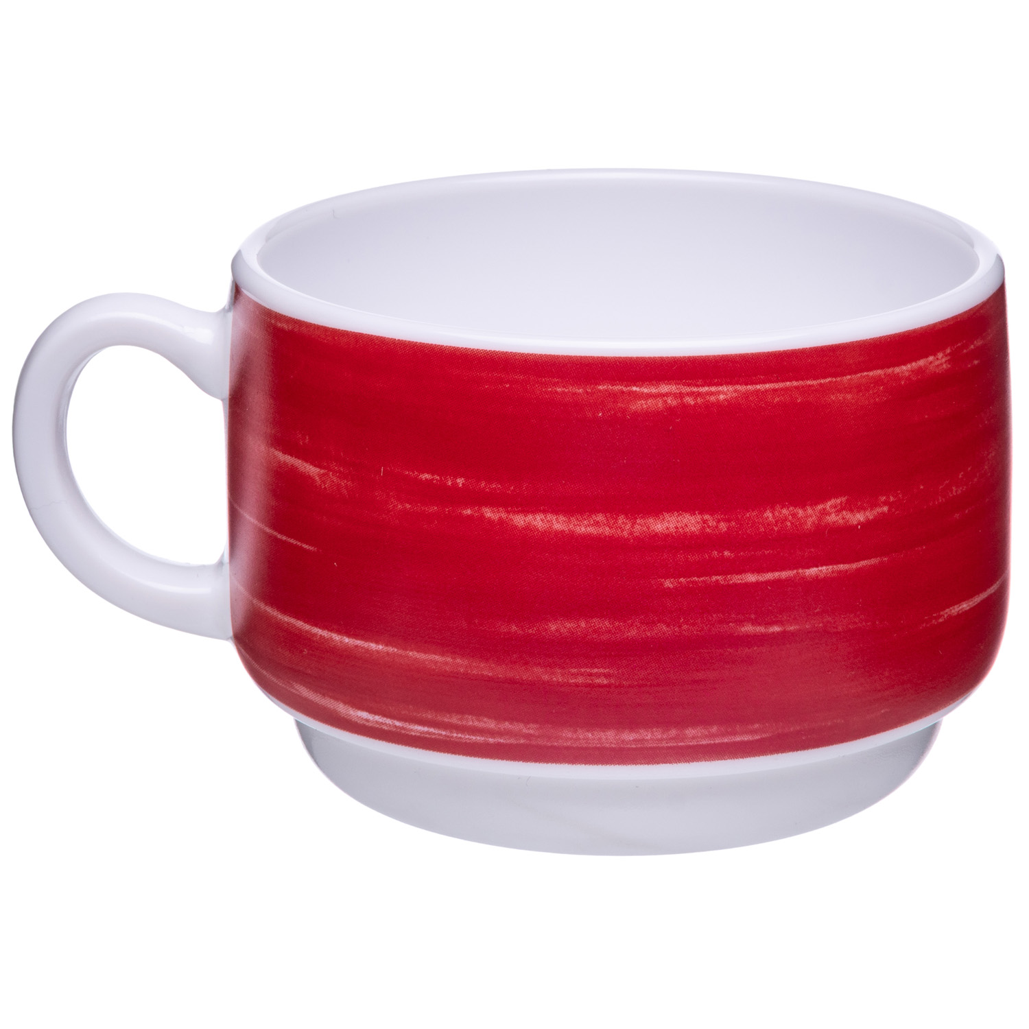 Чашка кофейная/чайная «Brush» 190мл d76мм h57мм вишневый край из опалового стекла по 12 шт/уп