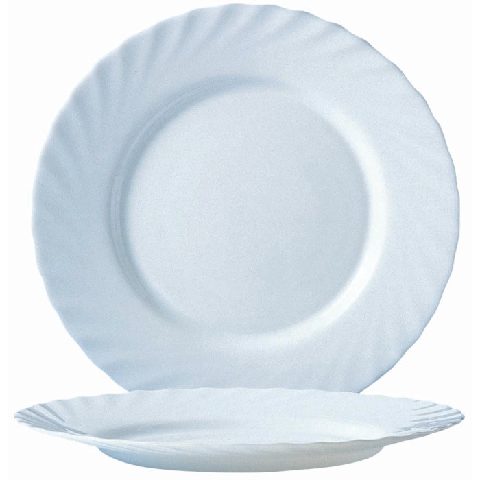 Блюдо для еды круглое «Trianon» d310мм h20мм белое из опалового стекла по 4 шт/уп