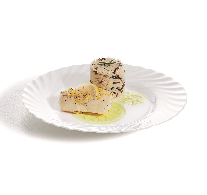 Тарелка для еды круглая «Trianon» d245мм h20мм белая из опалового стекла по 6 шт/уп