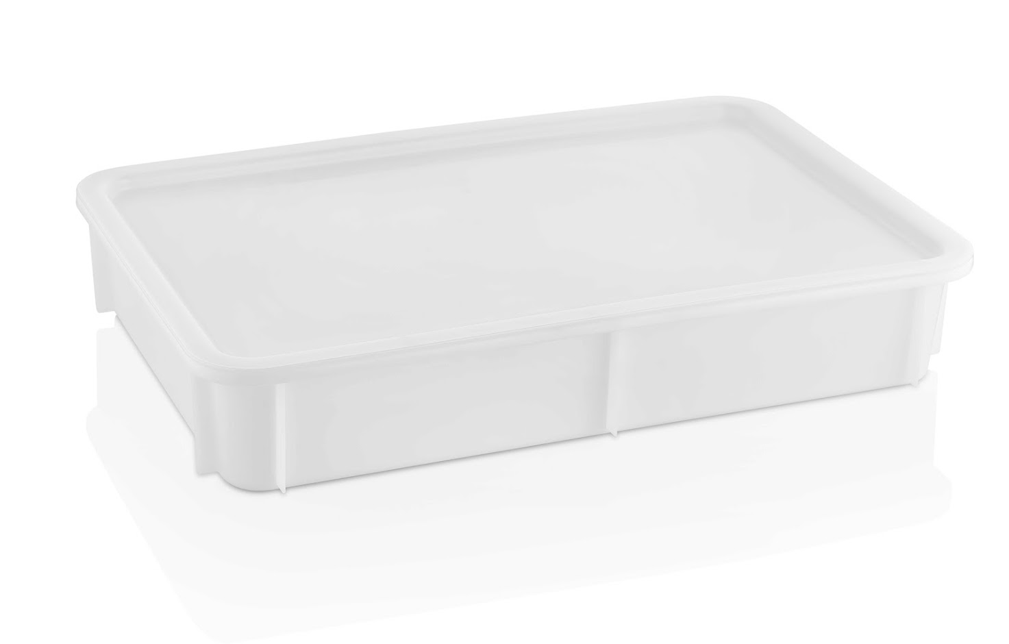 Контейнер для теста 600*400*75 мм. (-40/+70℃) прямой, сплошной, мороз-кий, белый п/п по 6 шт/уп