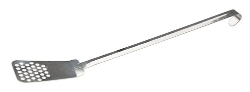 Лопатка кухонная 52 см. изогнутая раб. часть 13,5*8 см. нерж. перфорир. широкая /1/50/