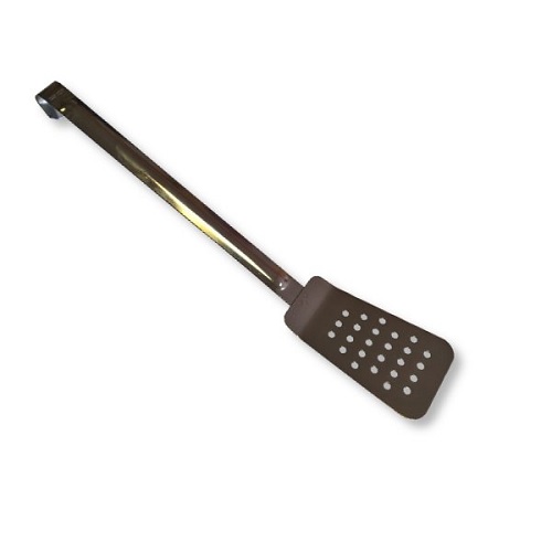 Лопатка кухонная 44 см. изогнутая раб. часть 14*7,5 см. нерж. перфорир. /1/50/