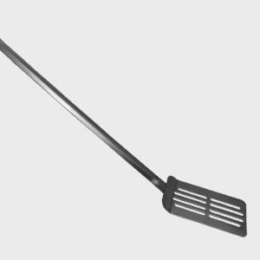 Лопатка 52 см. изогнутая раб. часть 12*8 см. нерж. перфорир. широкая /1/50/