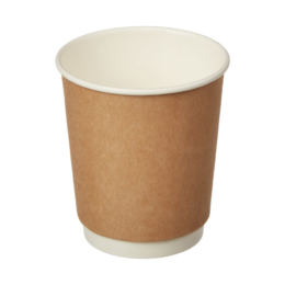 Стакан бумажный крафт/белый 250 мл (макс.280 мл) d80мм двухслойный по 24 шт (360 шт/кор)