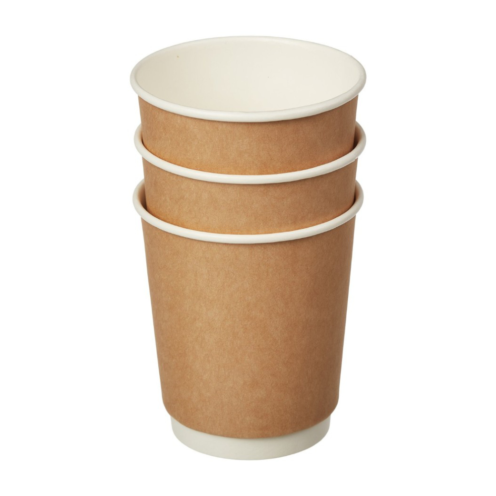 Стакан бумажный крафт/белый 250 мл (макс.280 мл) d80мм двухслойный по 24 шт (360 шт/кор) — изображение 2