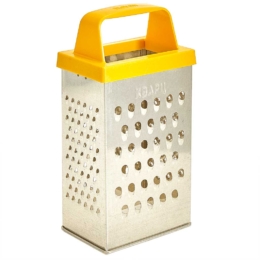 Терка 4-х гранная 18,2 см. белая жесть с пластик. ручкой /1/