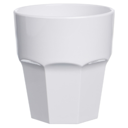 Стакан для напитков 250мл d83мм h90мм белый круглый из поликарбоната по 42 шт/уп