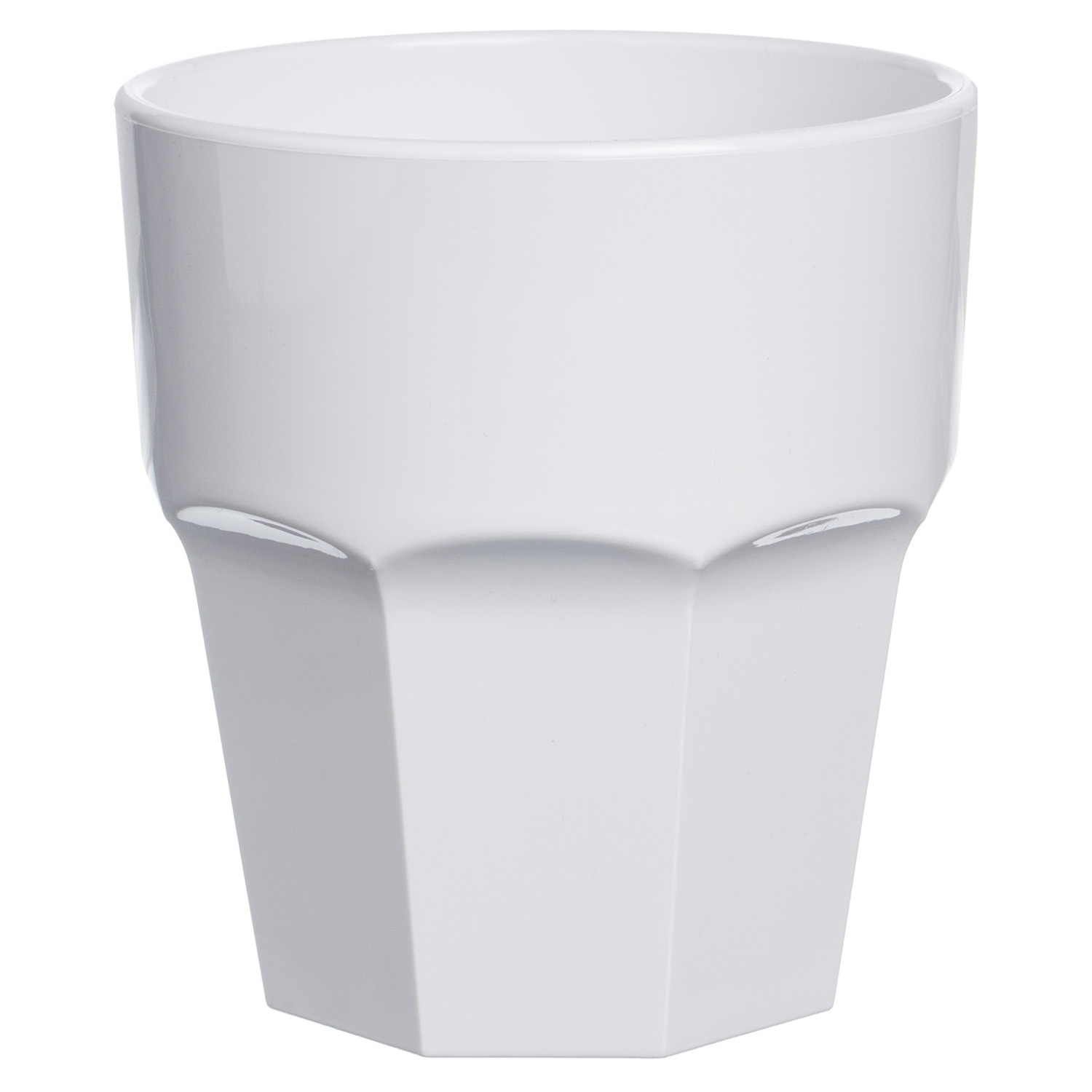 Стакан для напитков 250мл d83мм h90мм белый круглый из поликарбоната по 42 шт/уп