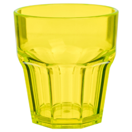Стакан для напитков 250мл d83мм h90мм жёлтый круглый из поликарбоната по 42 шт/уп