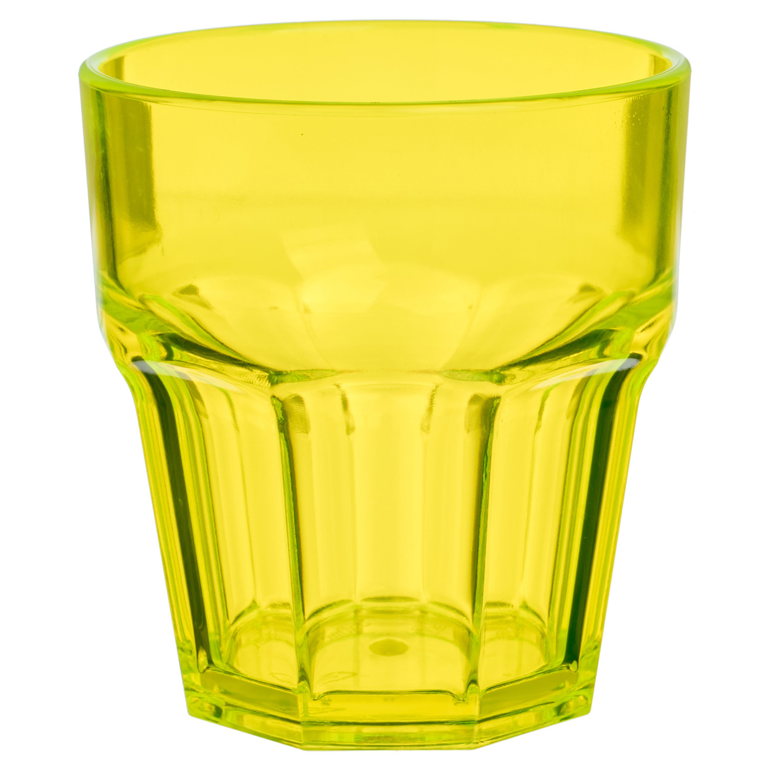 Стакан для напитков 250мл d83мм h90мм жёлтый круглый из поликарбоната по 42 шт/уп