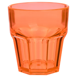 Стакан для напитков 250мл d83мм h90мм оранжевый круглый из поликарбоната по 42 шт/уп
